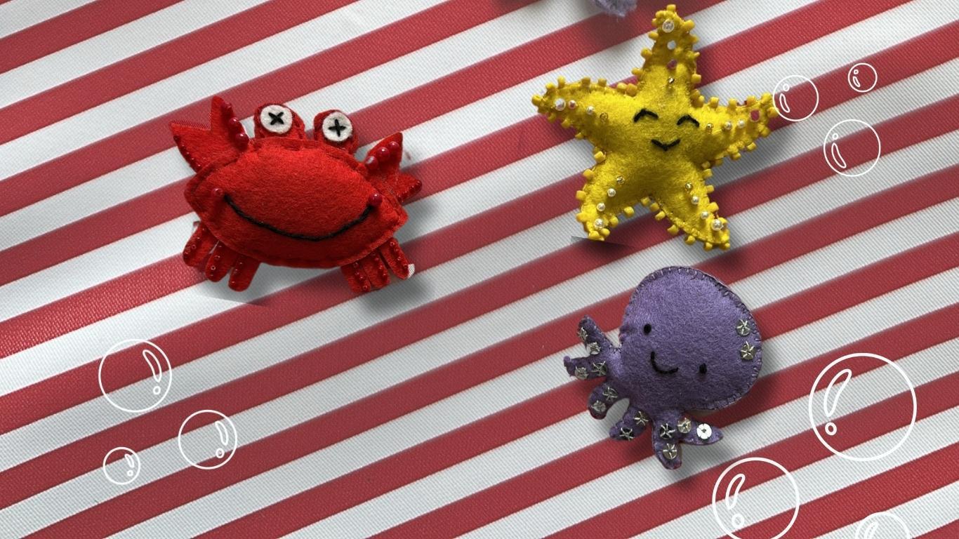 felt friends hair clips by loveknots