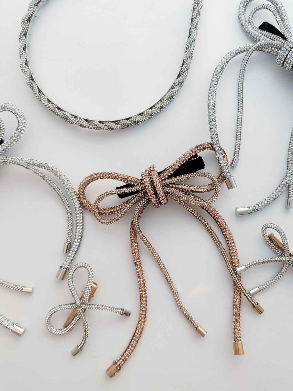 beautiful crystall party wear hair accessories lying