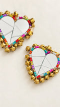 Beautiful Embroidered mirror clip with beads and ghungroo