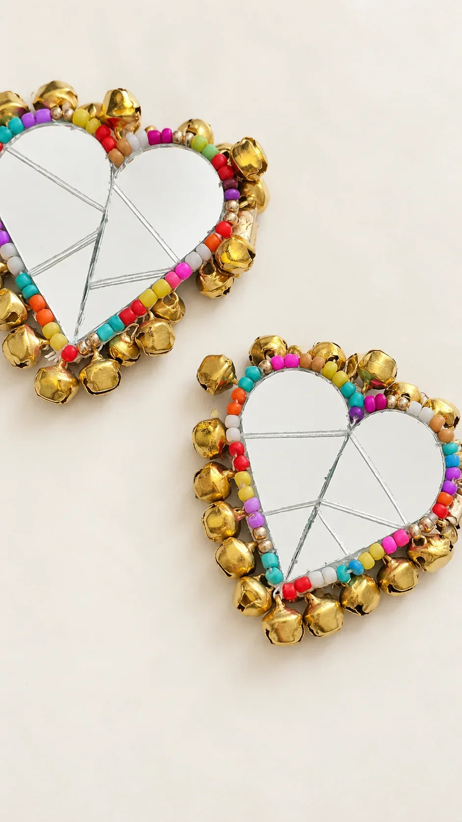Beautiful Embroidered mirror clip with beads and ghungroo