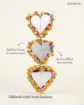 Dilkhush mirror heart ghungroo triple heart hanging