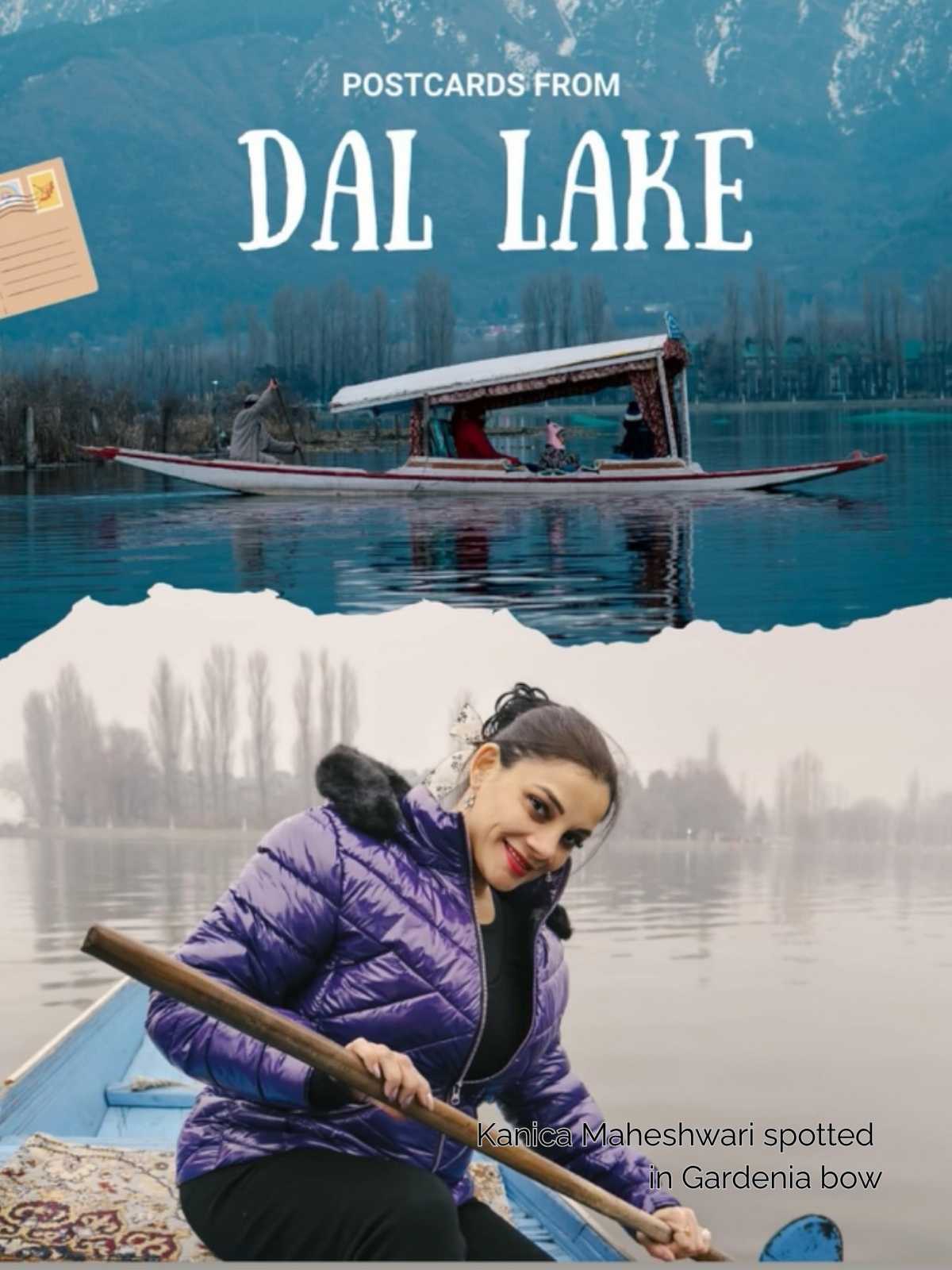 Kanica Maheshwari spotted in gardenia bow by loveknots in dal lake