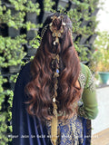 Nupur jain with mirror chain lace hair parandi and traditional attire in a garden setting