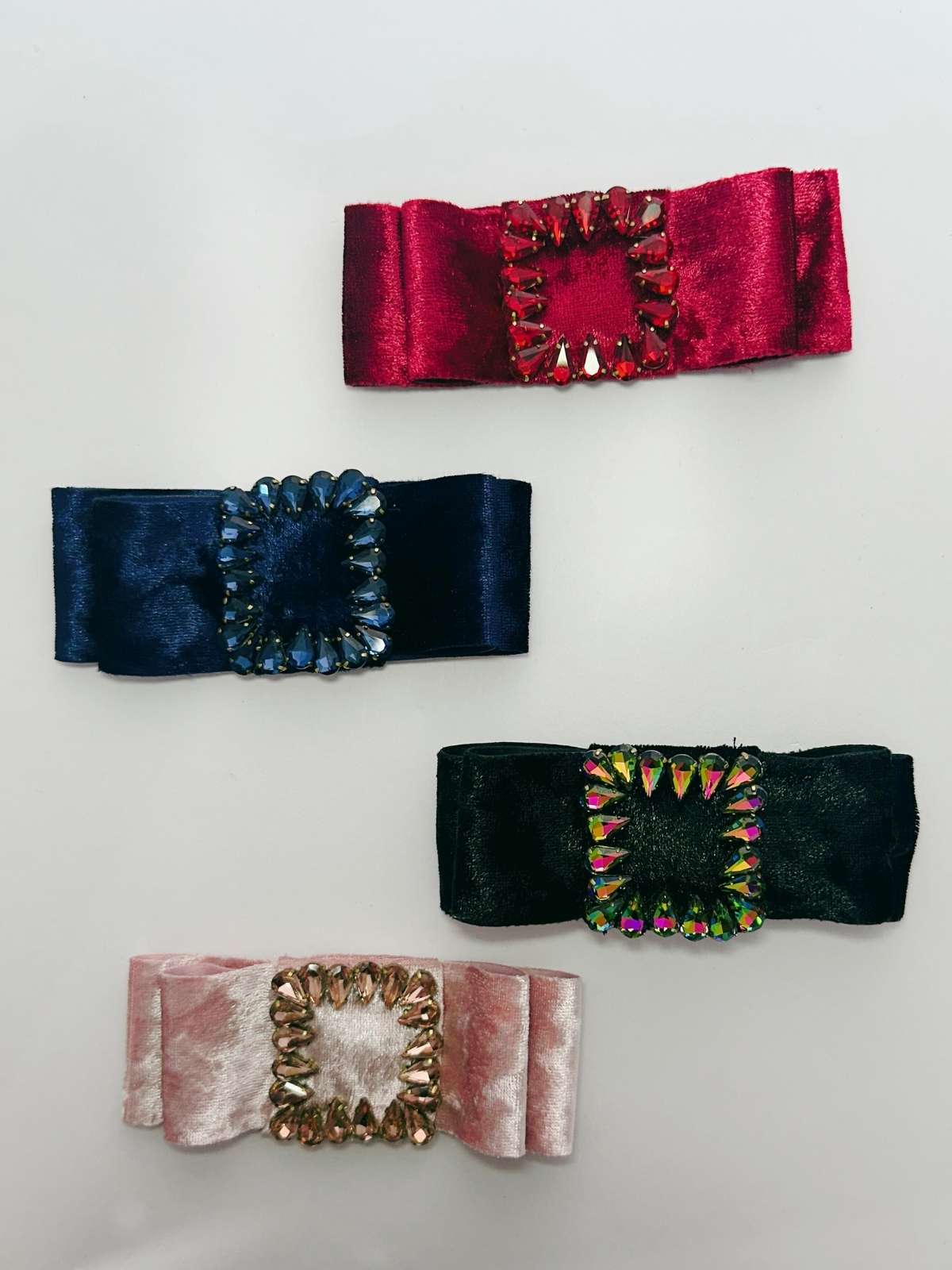 closeup of all velvet Victoria bow by loveknots