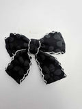 black scalloped cheer bow by loveknots