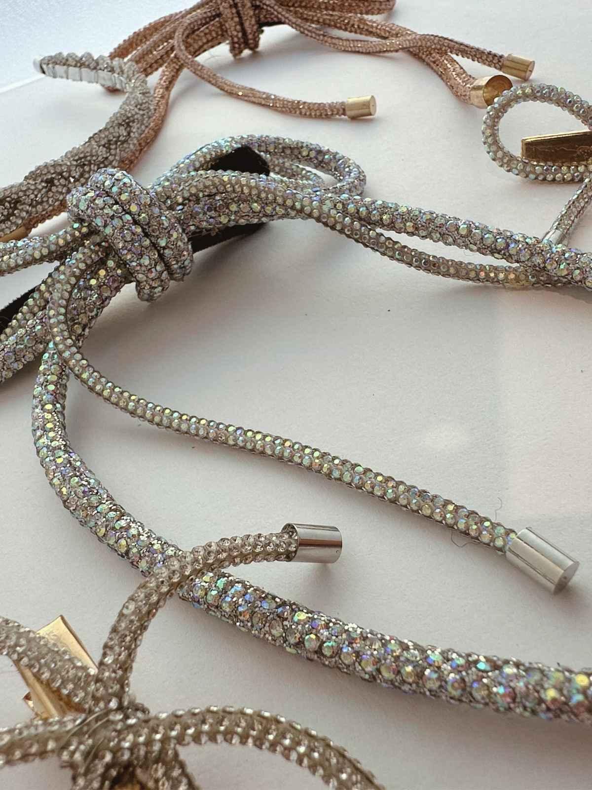 flatly crystal hair accessories on white background