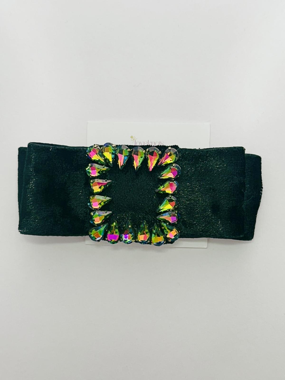 closeup of black velvet Victoria bow by loveknots