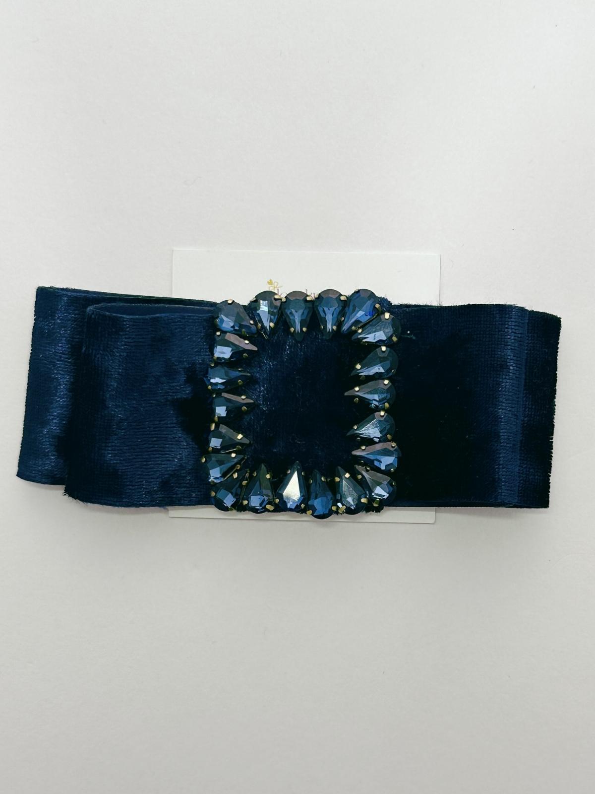 flatly of blue velvet Victoria bow by loveknots