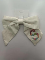 s bow hand embroider initial