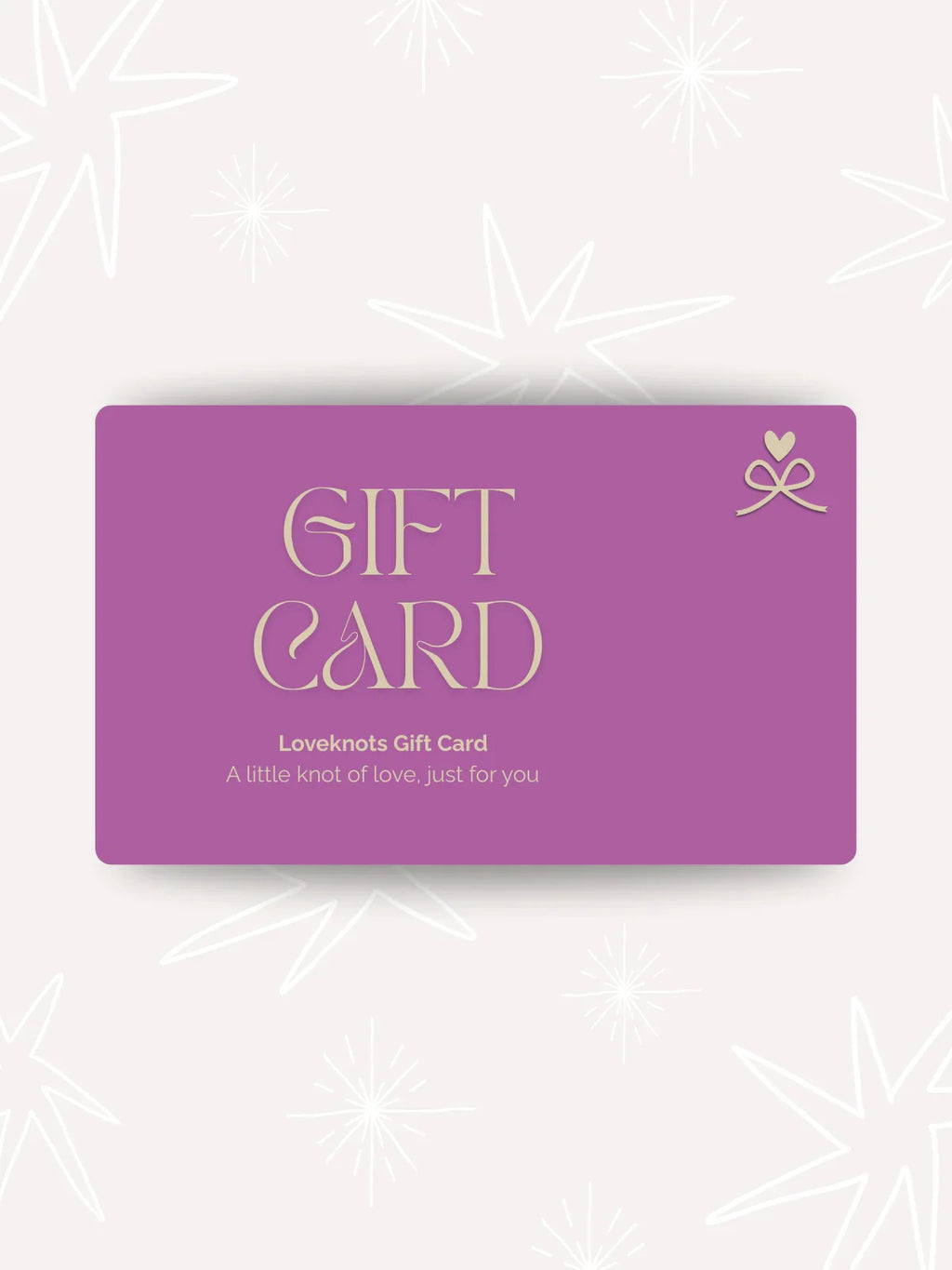 Loveknots premium gift card with gold accents