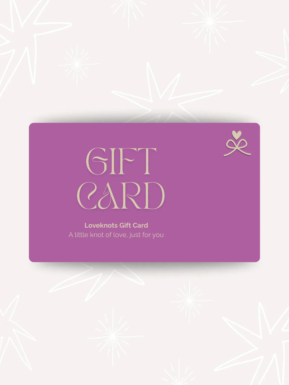 Loveknots premium gift card with gold accents