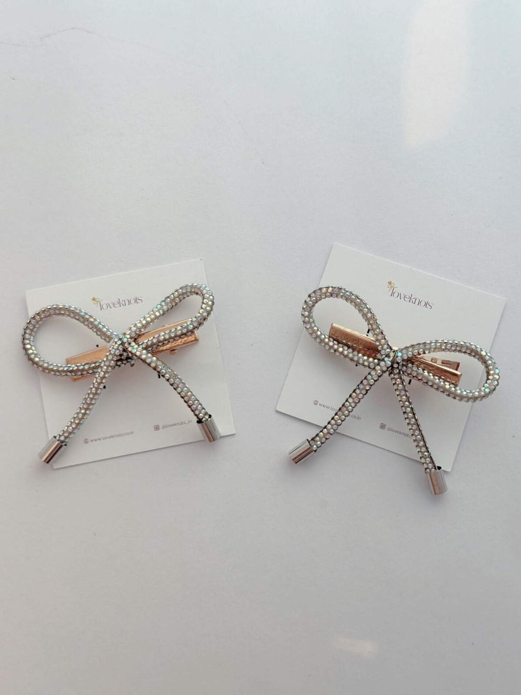 pair of crystal bows