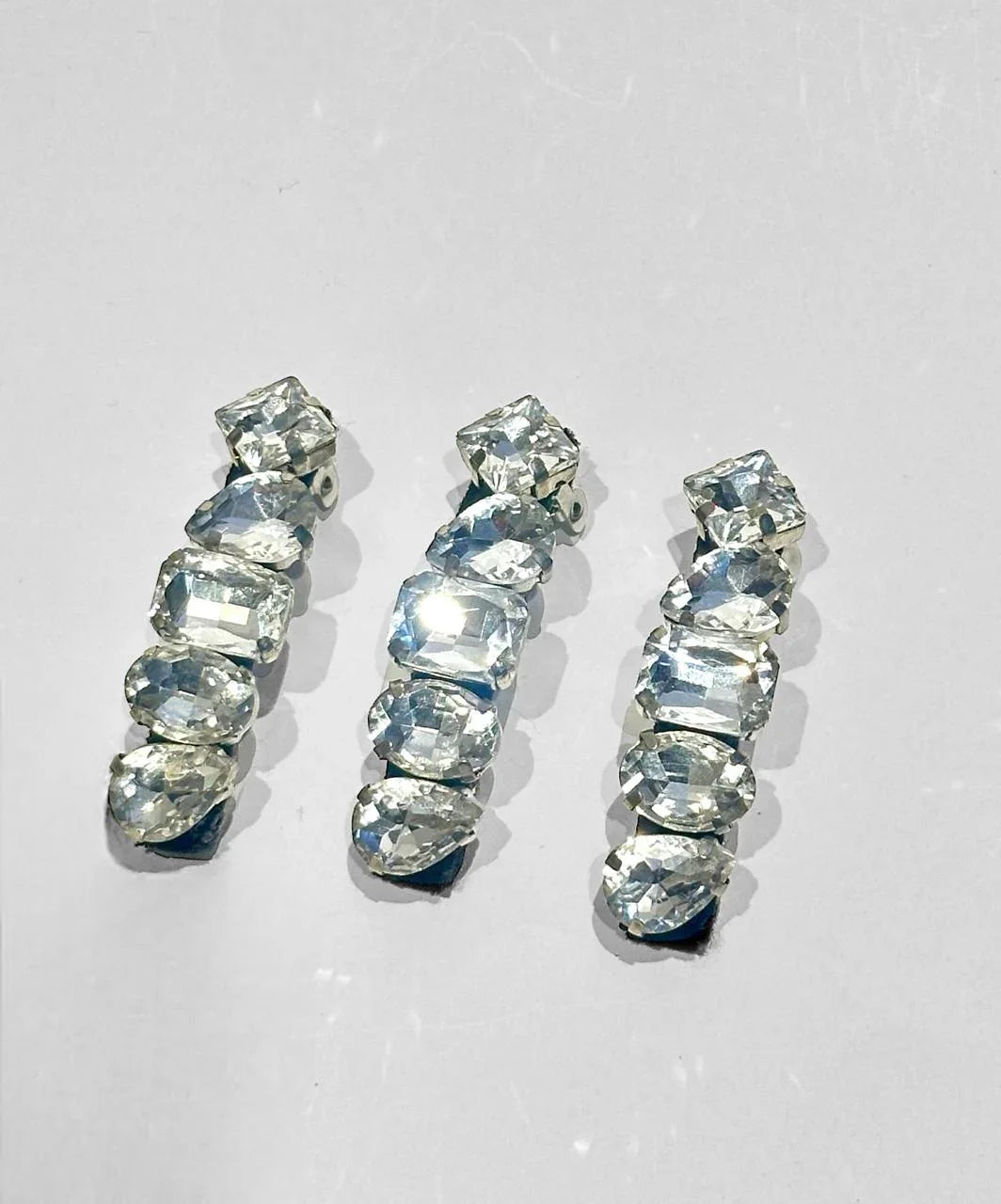 crystal stones back clip on whit background