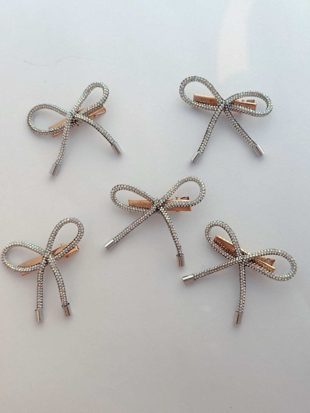 set of five crystal little bows