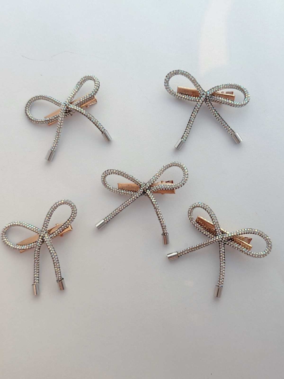 set of five crystal little bows