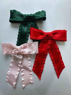 silkfringe bows played aesthetically in all colors - jade, blush, Scarlett by loveknots