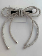 silver crystal duet bow by loveknots again white backdrop